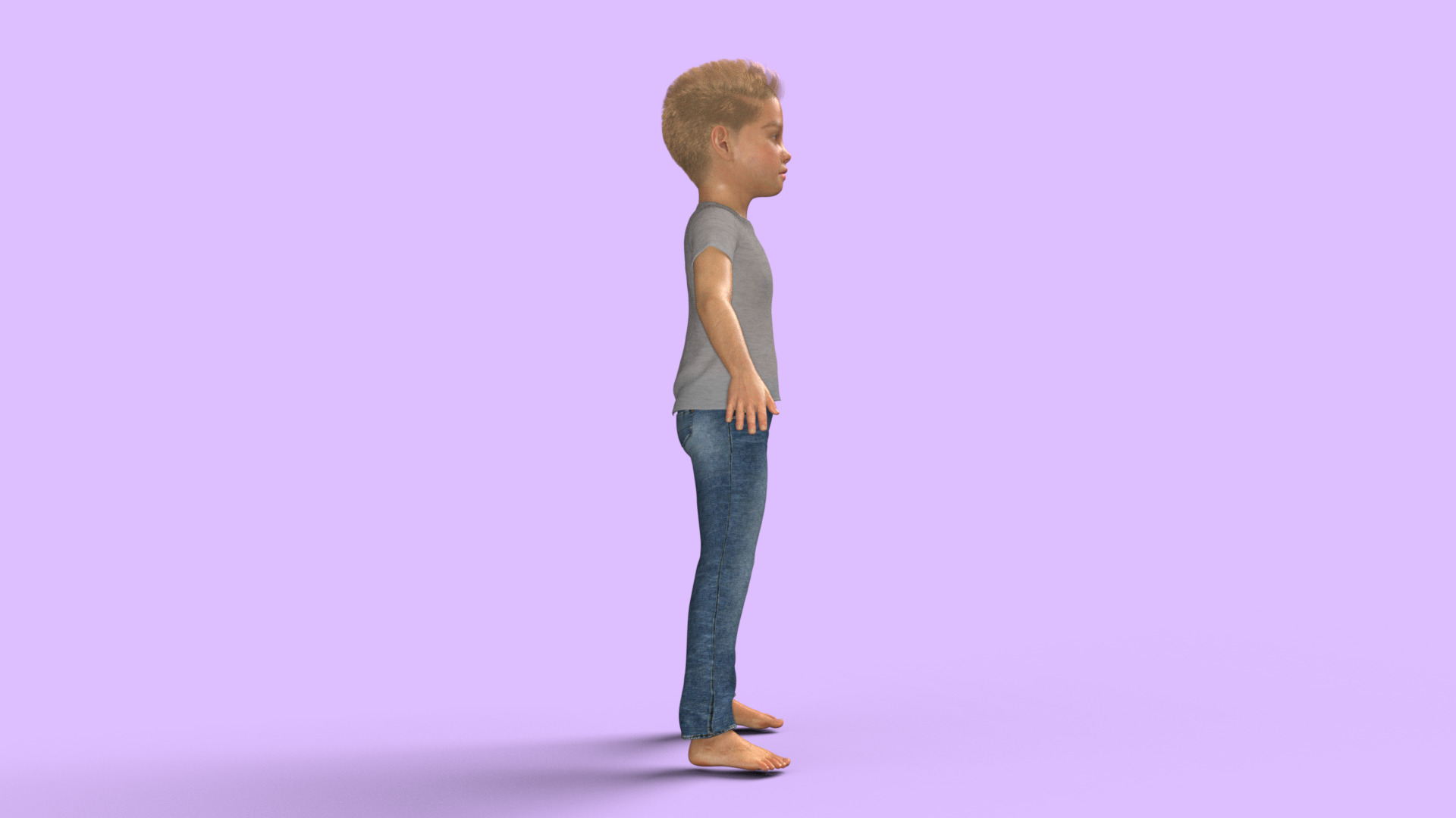 Realistic 3D Boy Child Character Rigged 3D model_26