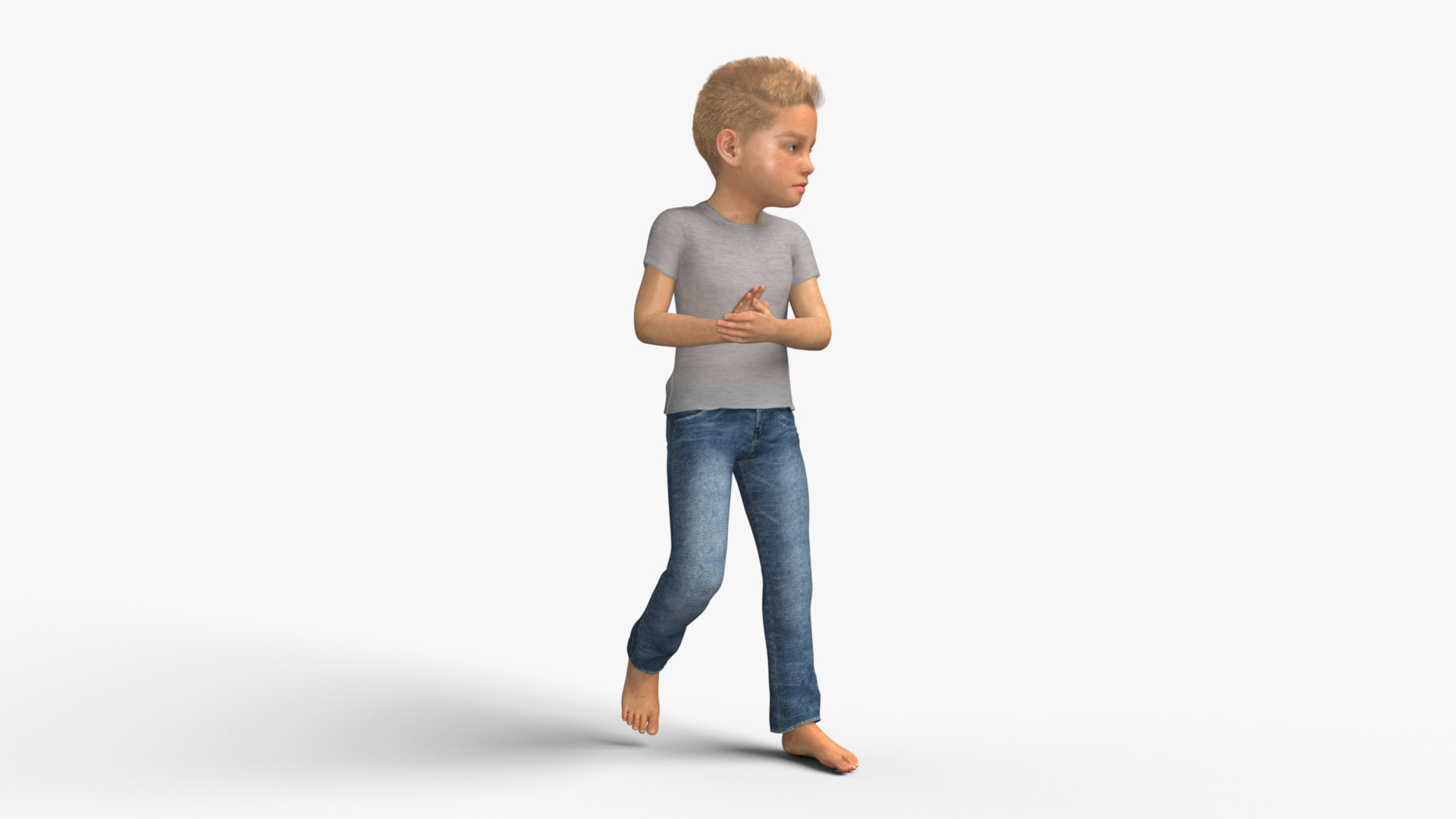 Realistic 3D Boy Child Character Rigged 3D model_16