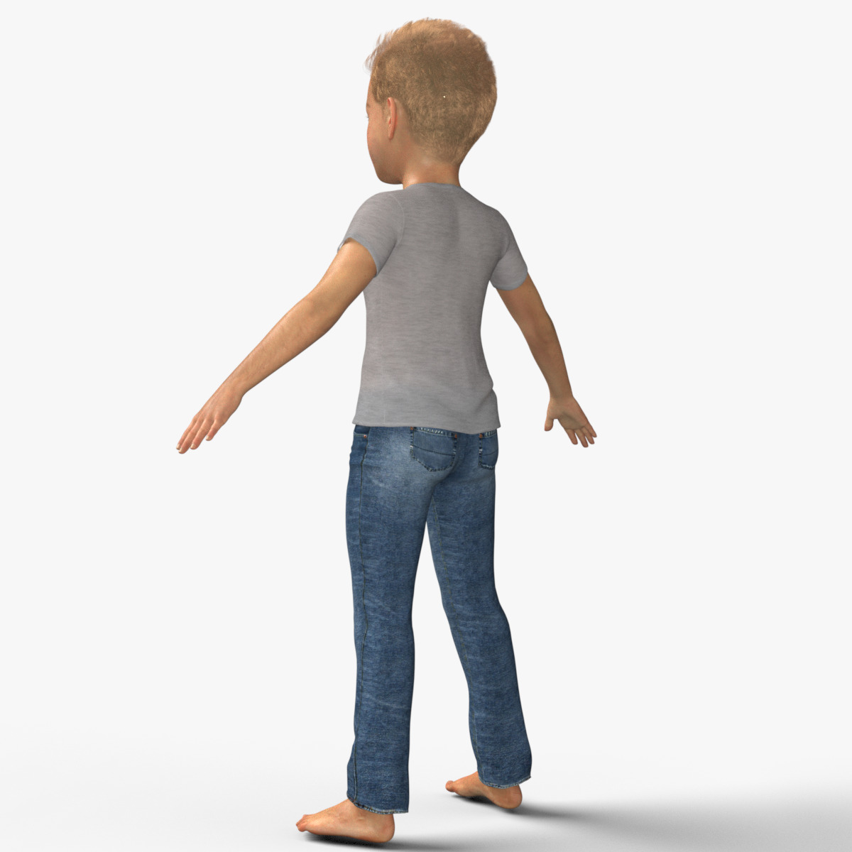 Realistic 3D Boy Child Character Rigged 3D model_12