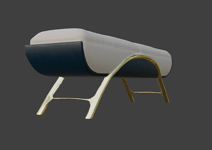 Modern Bench Game-Ready 3D Model with PBR Textures Low-poly 3D model