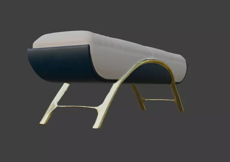 Modern Bench Game-Ready 3D Model with PBR Textures Low-poly 3D model