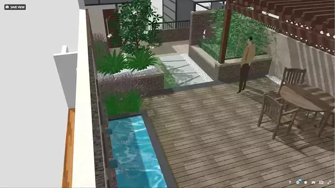 Modern Duplex Rooftop Garden Kit Panoramic Terrace System 3D model