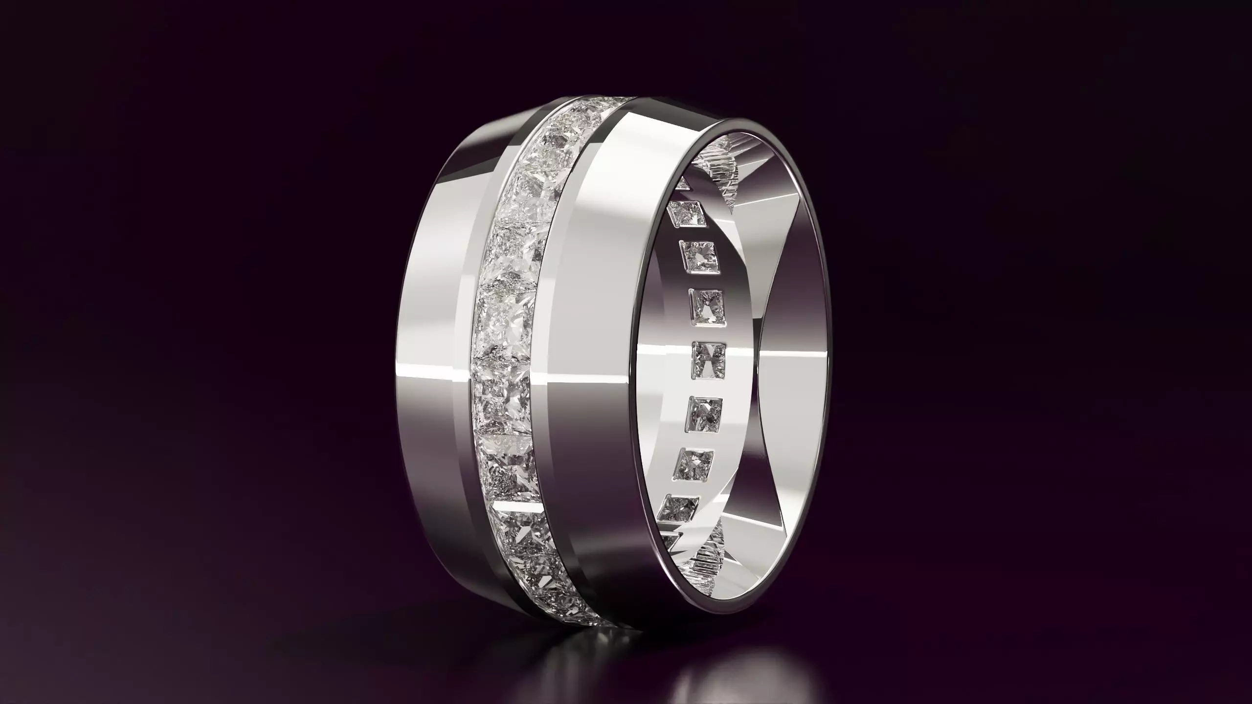 princess cut eternity ring N15 52EU size 3D print model