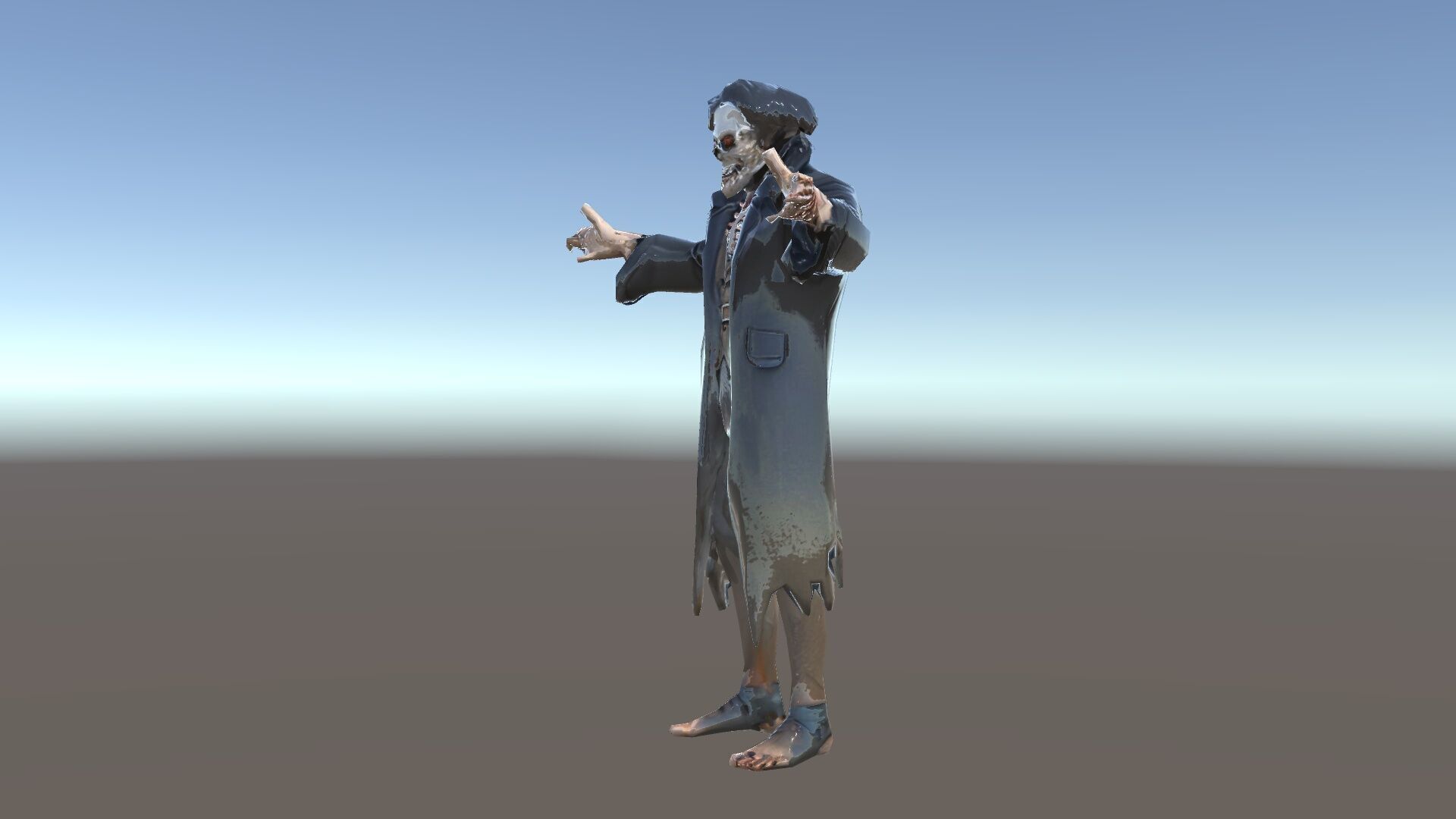 Skeleton Wraith in Tattered Cloak  D Model for Games and Anim... Low-poly 3D model_25