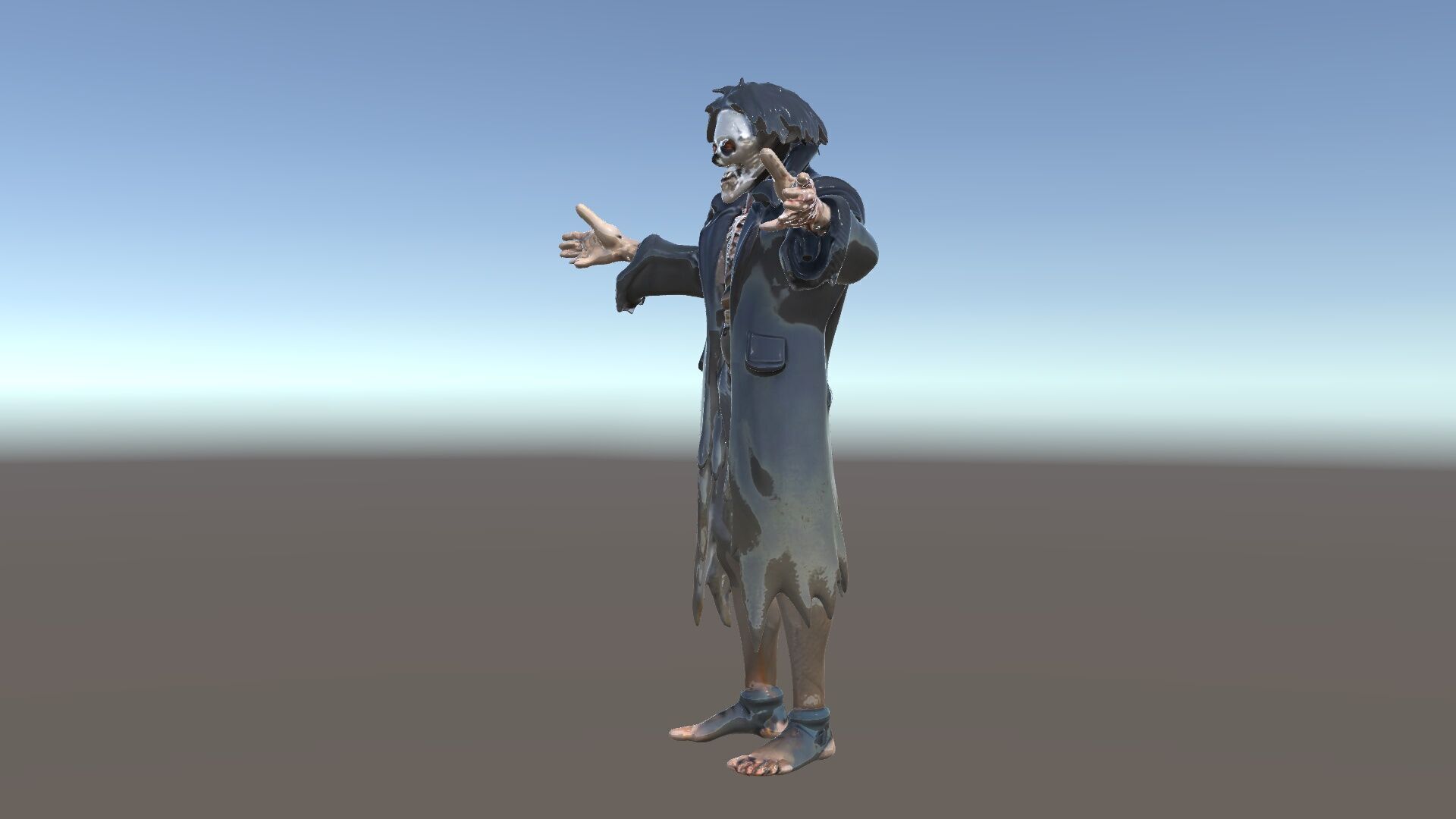 Skeleton Wraith in Tattered Cloak  D Model for Games and Anim... Low-poly 3D model_5