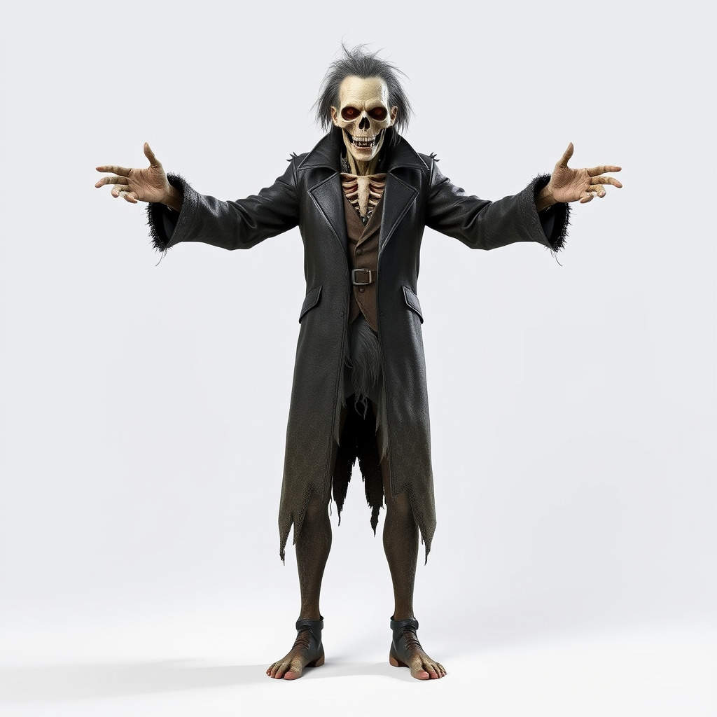 Skeleton Wraith in Tattered Cloak  D Model for Games and Anim... Low-poly 3D model_4