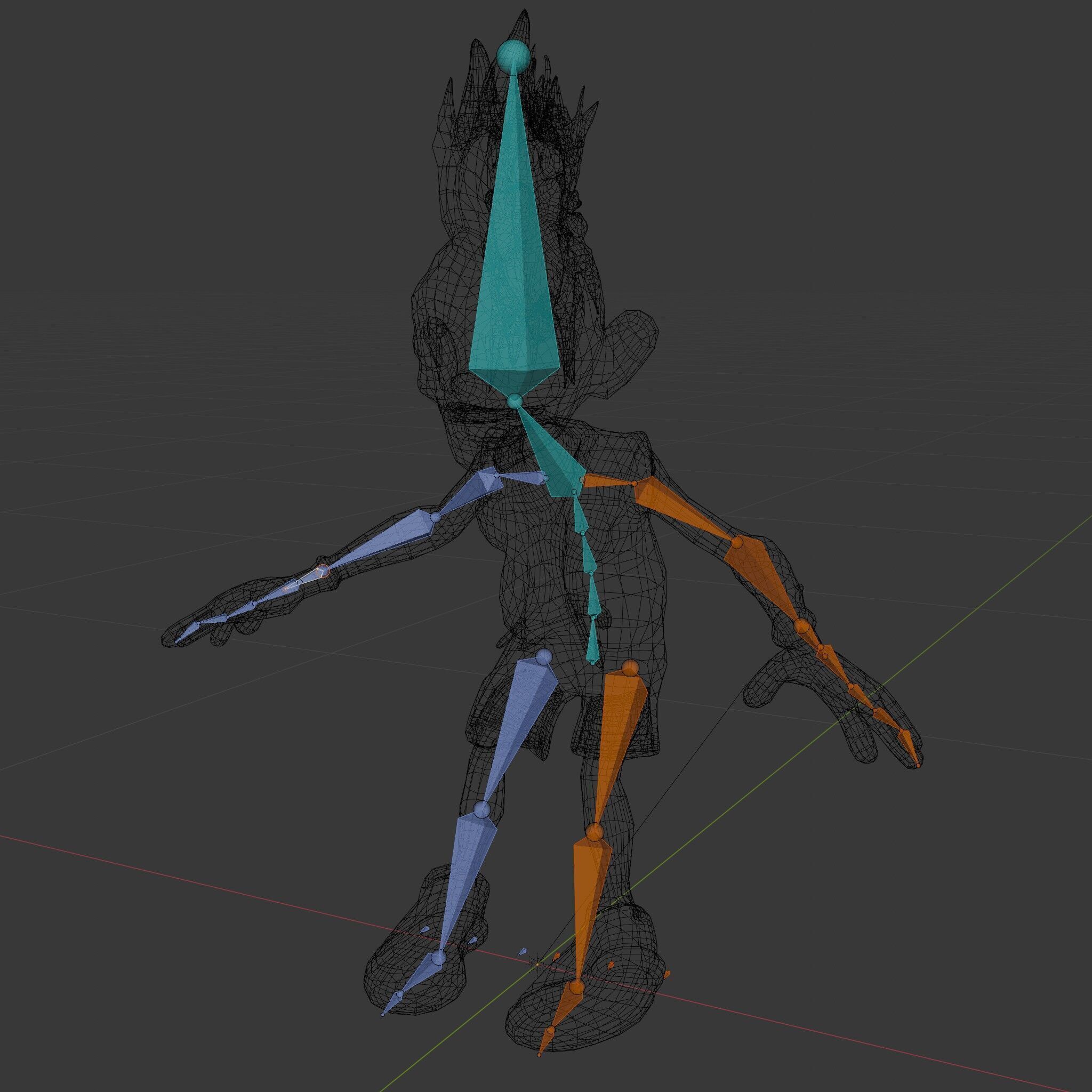 Zany Zombie Punk with Spiky Hairstyle and Denim Outfit D Model Low-poly 3D model_26