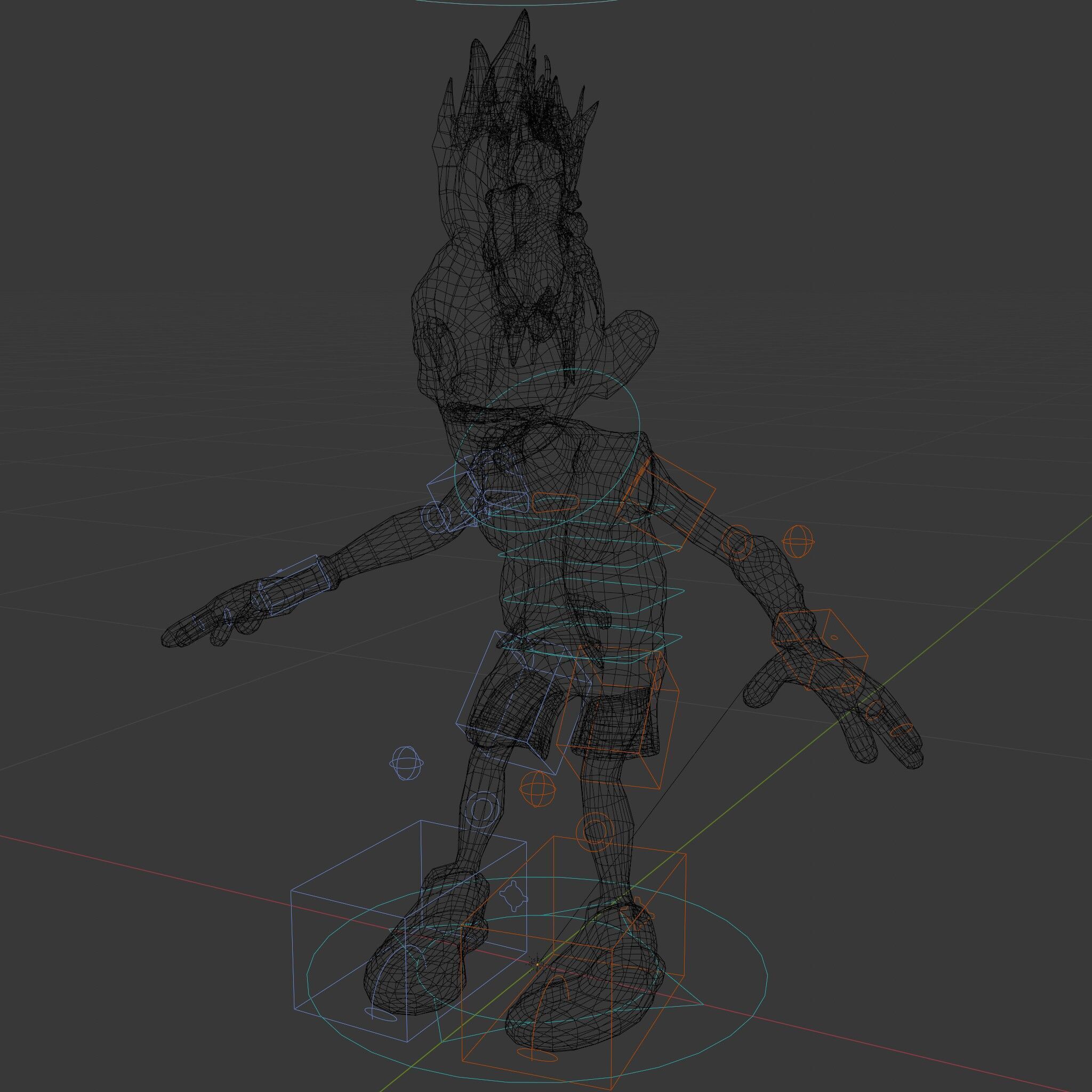 Zany Zombie Punk with Spiky Hairstyle and Denim Outfit D Model Low-poly 3D model_14