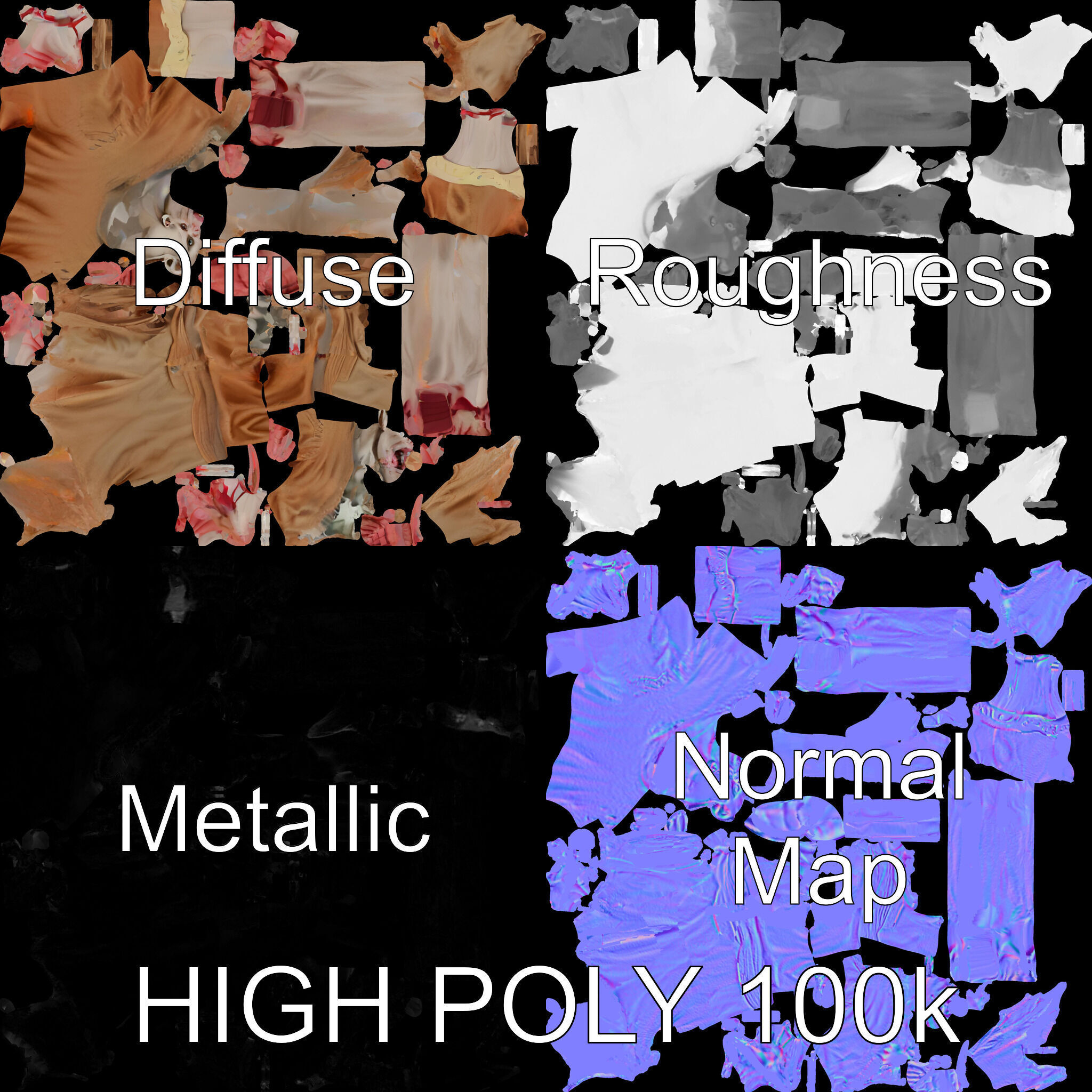 Zombie Sharman D Model with Mixamo Compatible Rigging Low-poly 3D model_2