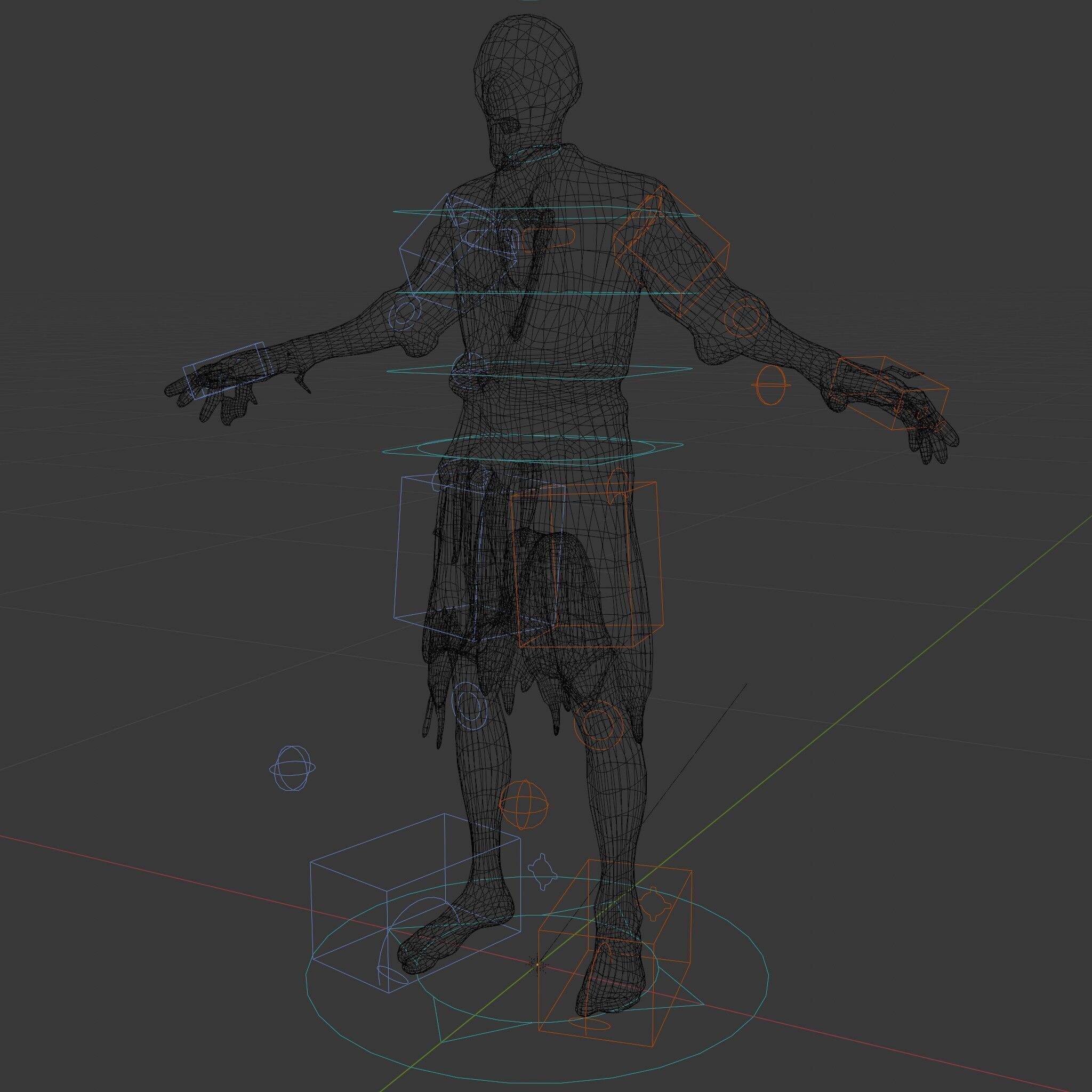 Zombie Sharman D Model with Mixamo Compatible Rigging Low-poly 3D model_12