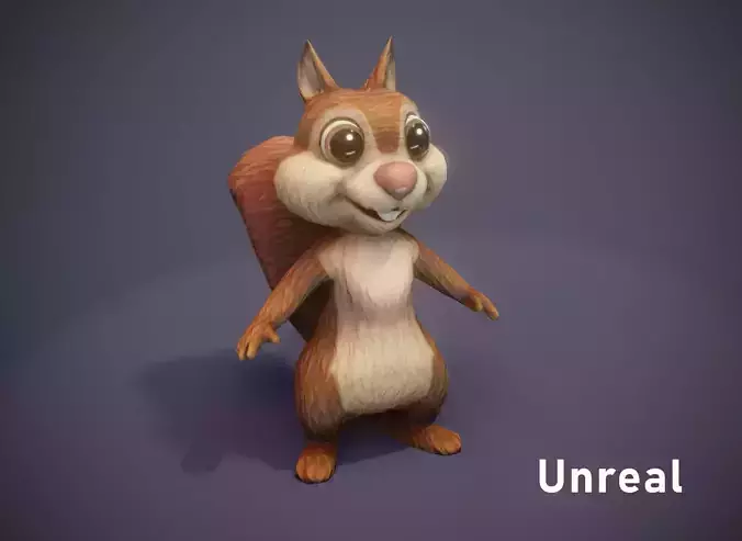Cartoon Squirrel 3D Model Unreal Asset