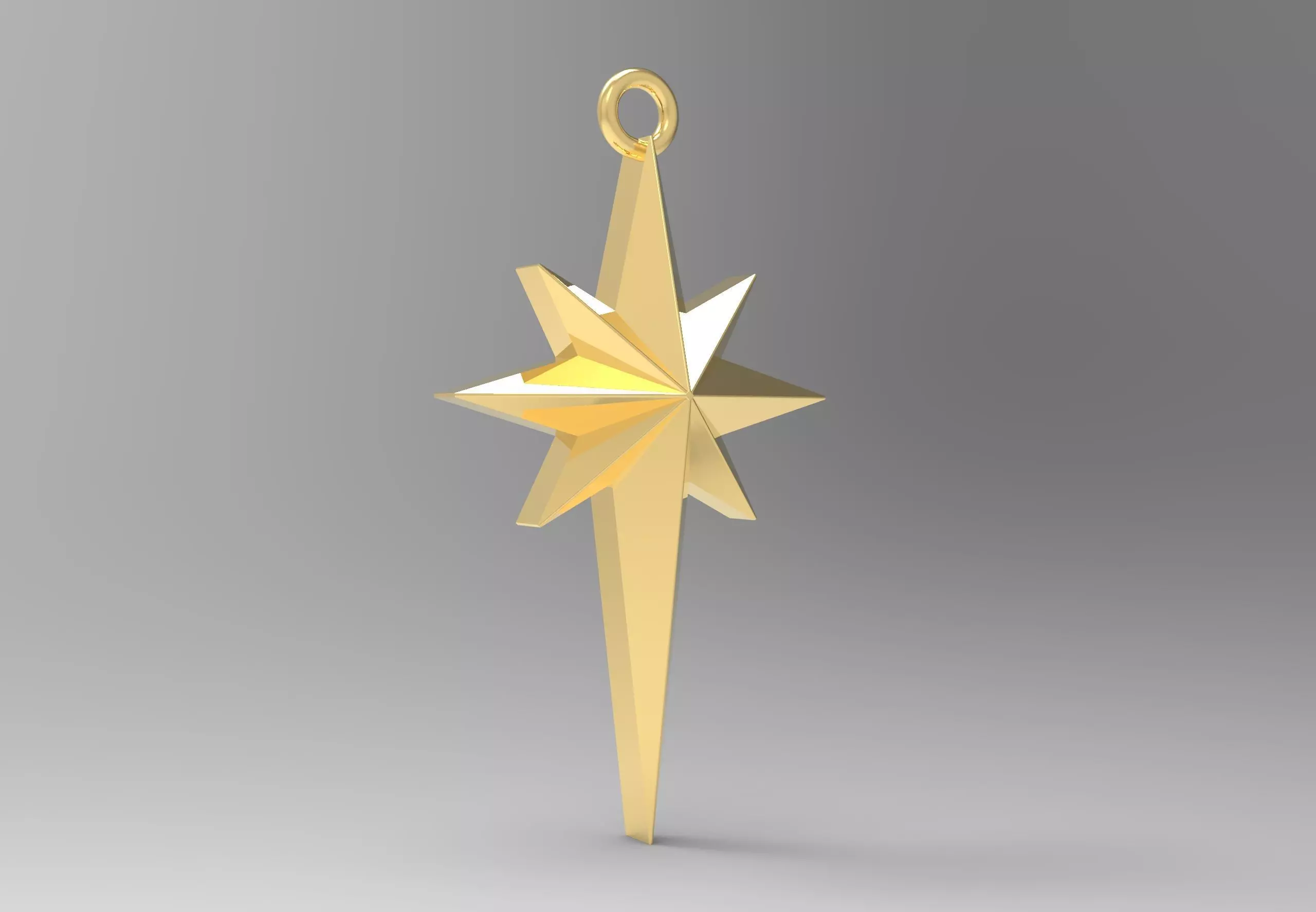 North Star Necklace With A Bail 3D model_0