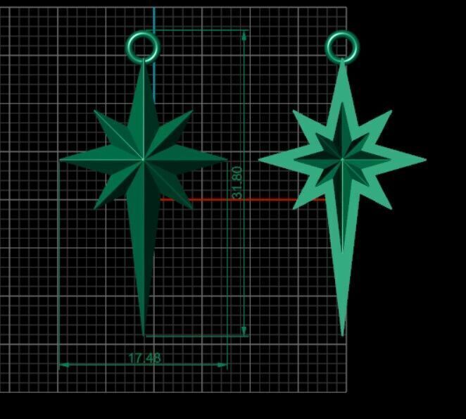 North Star Necklace With A Bail 3D model_5