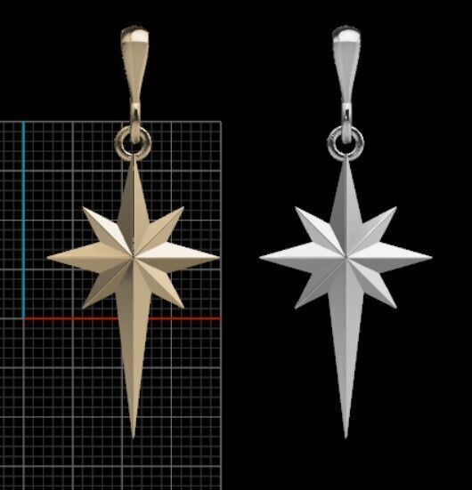 North Star Necklace With A Bail 3D model_3
