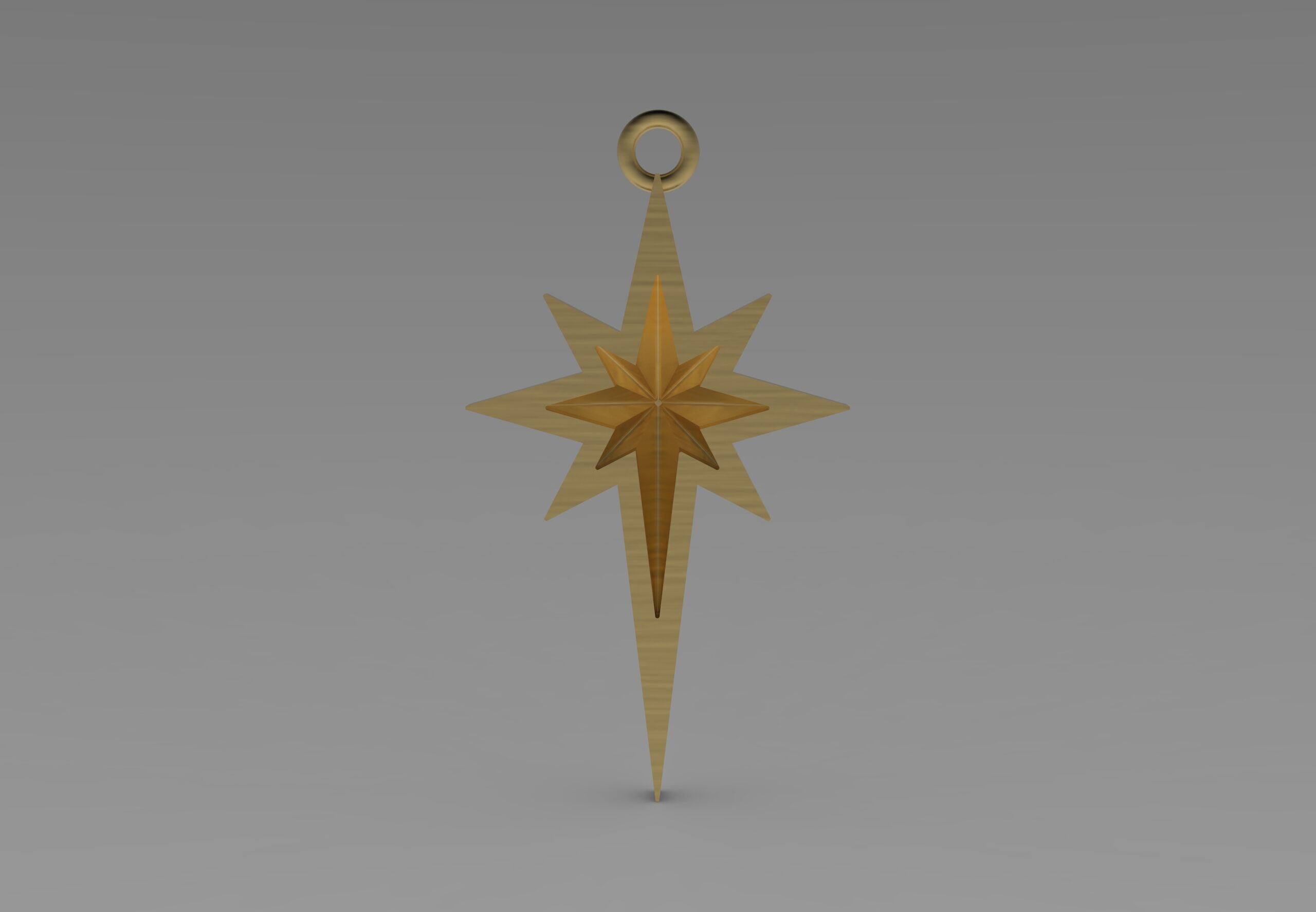 North Star Necklace With A Bail 3D model_1