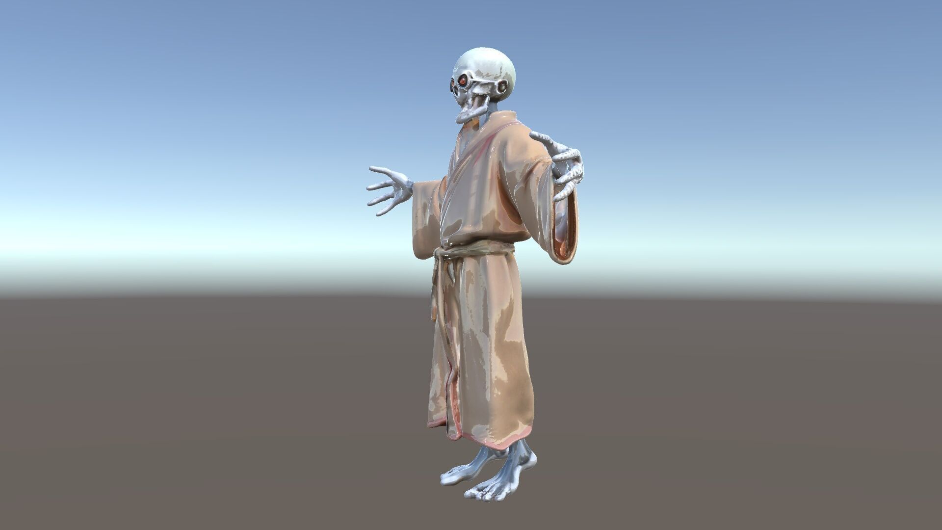 Skeleton Sorcerer with Robe and Glowing Eyes D Character Model Low-poly 3D model_5