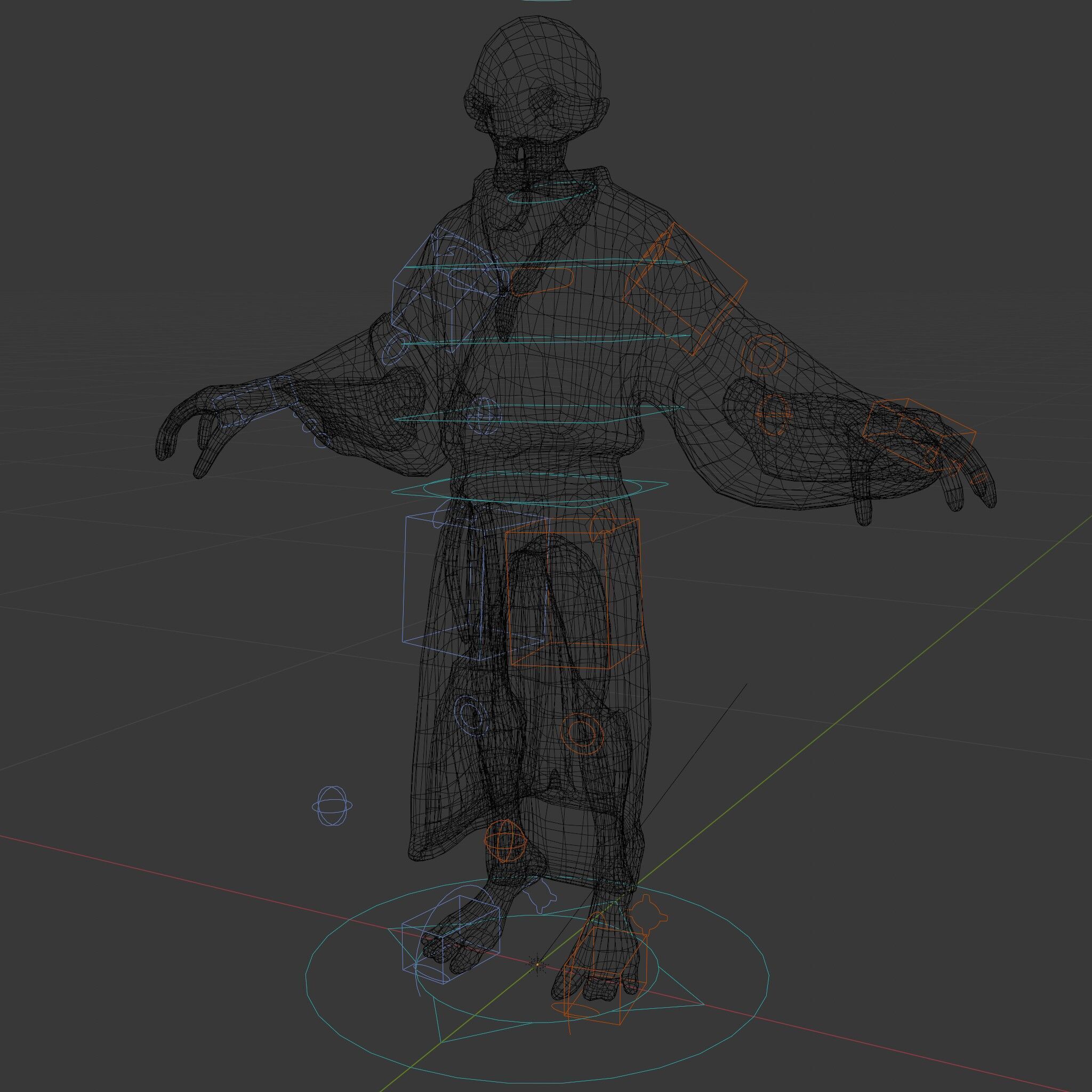 Skeleton Sorcerer with Robe and Glowing Eyes D Character Model Low-poly 3D model_11