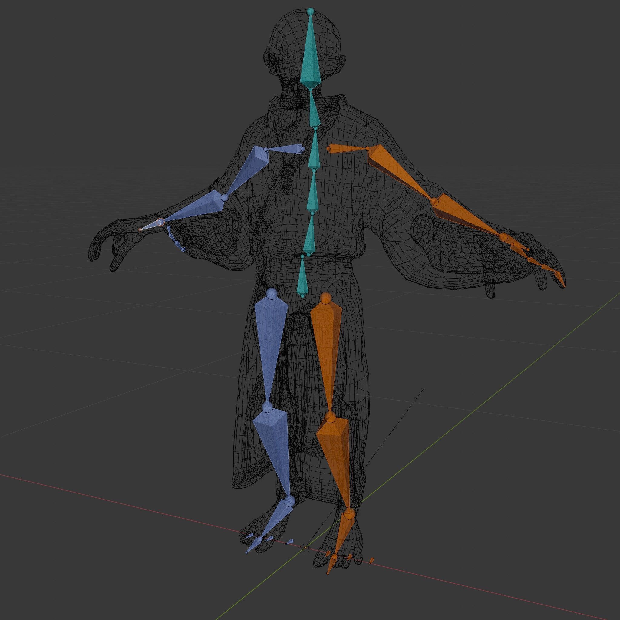 Skeleton Sorcerer with Robe and Glowing Eyes D Character Model Low-poly 3D model_36