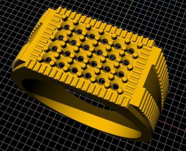 men diamond ring 3dm file 3D print model_0