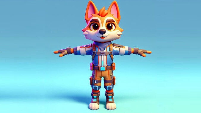 Dog Adventure  3D Character Model Low-poly 3D model