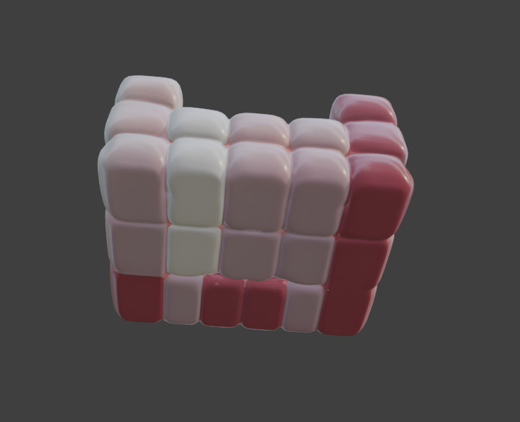 Pink and White Sofa Game-Ready 3D Furniture with PBR Textures Low-poly 3D model_12