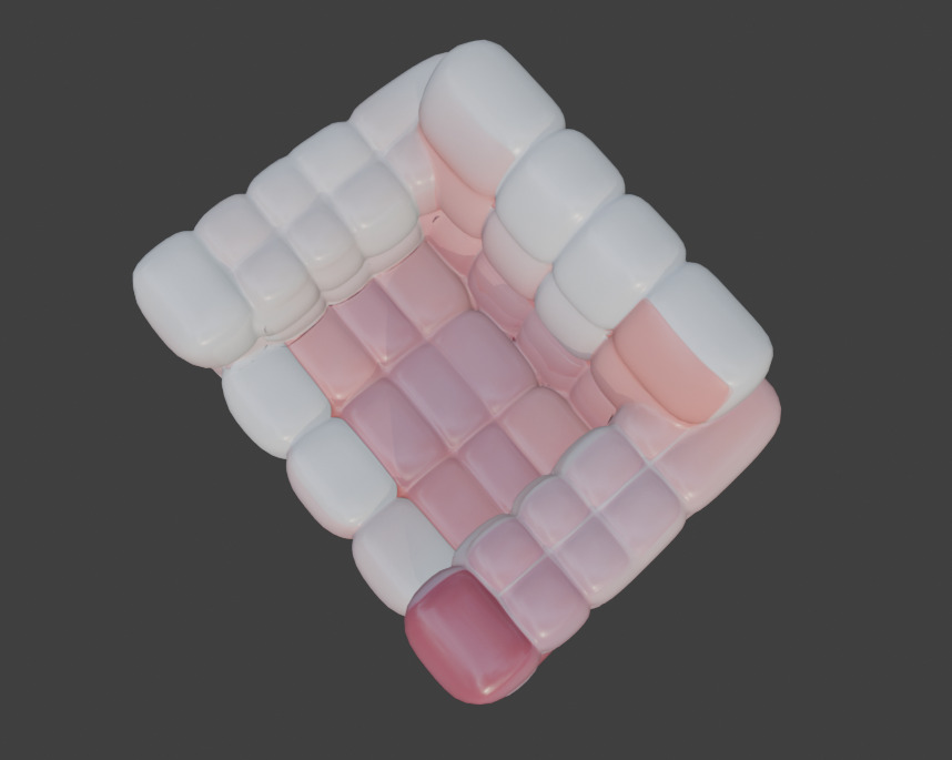 Pink and White Sofa Game-Ready 3D Furniture with PBR Textures Low-poly 3D model_8