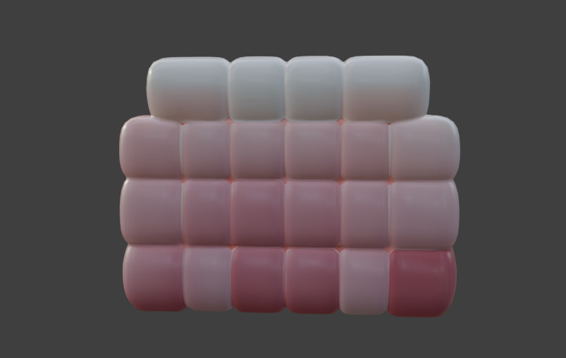 Pink and White Sofa Game-Ready 3D Furniture with PBR Textures Low-poly 3D model_2