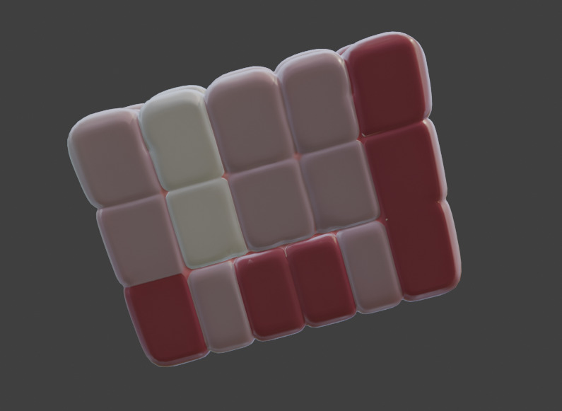 Pink and White Sofa Game-Ready 3D Furniture with PBR Textures Low-poly 3D model_9