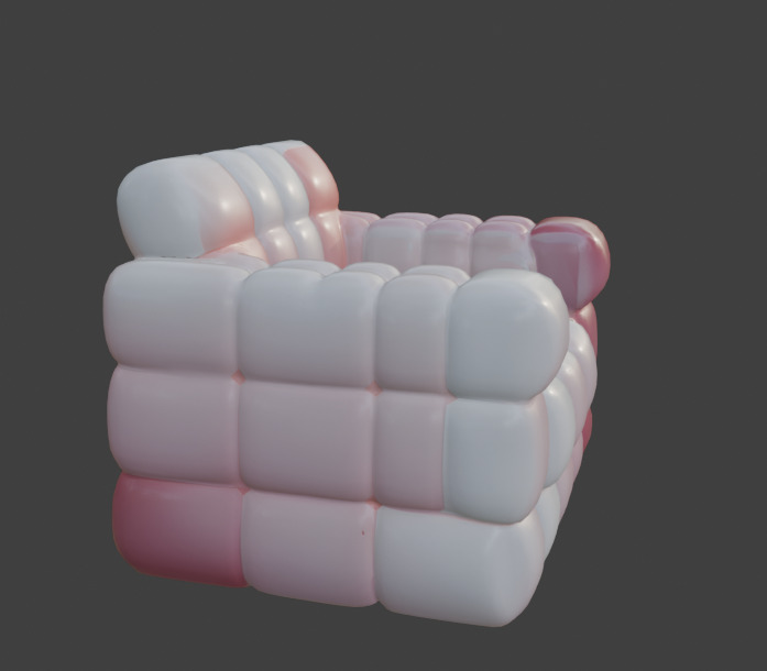 Pink and White Sofa Game-Ready 3D Furniture with PBR Textures Low-poly 3D model_11
