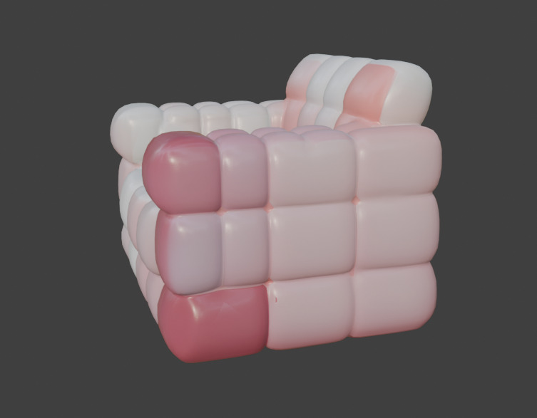 Pink and White Sofa Game-Ready 3D Furniture with PBR Textures Low-poly 3D model_10