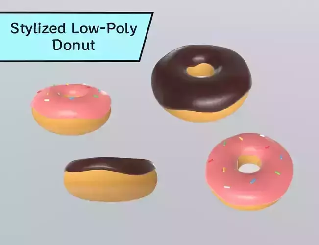 Stylized Low-Poly Donut Pack