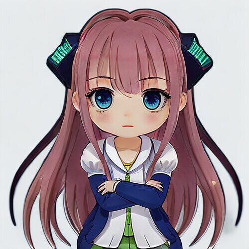 Chibi Anime Girl 3D Model -- Japanese Style Free low-poly 3D model