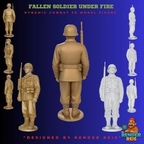 Standing Soldier at Attention 3D print model