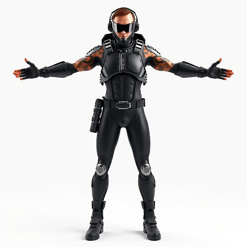 Stealth Cyber Soldier  Advanced Combat Ready Agent Low-poly 3D model