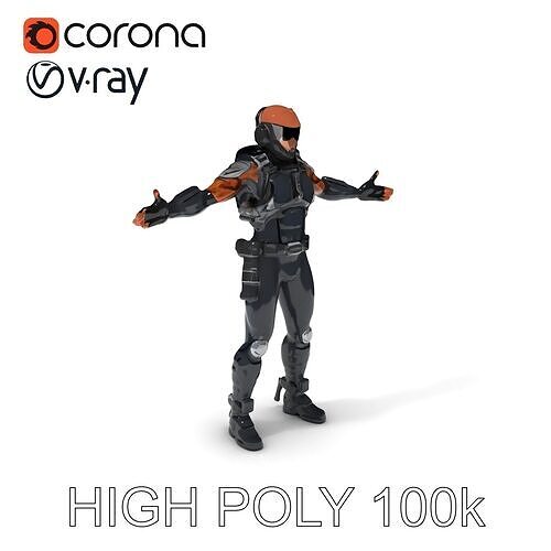 Stealth Cyber Soldier  Advanced Combat Ready Agent Low-poly 3D model