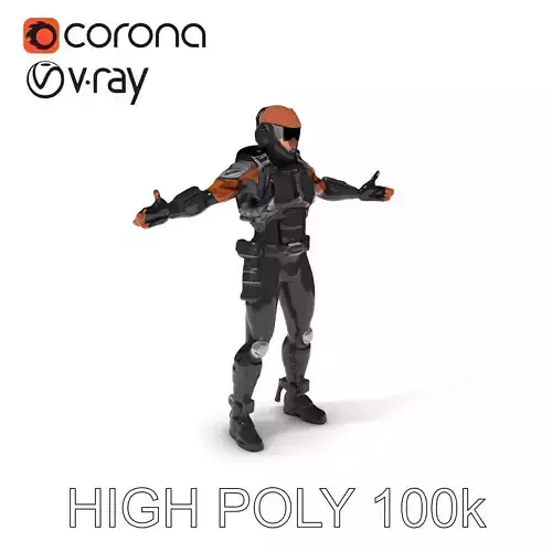 Stealth Cyber Soldier  Advanced Combat Ready Agent Low-poly 3D model
