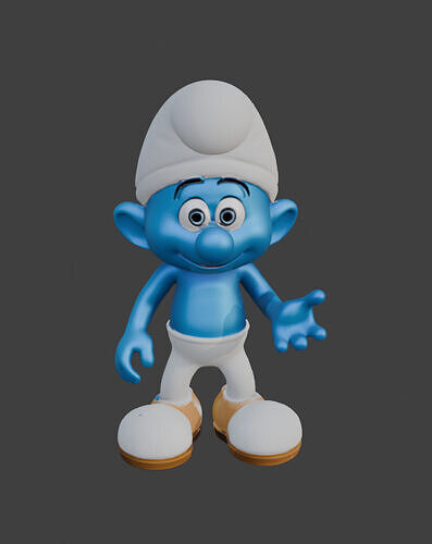 Smurf Character Game-Ready Stylized 3D Model with PBR Textures Low-poly 3D model