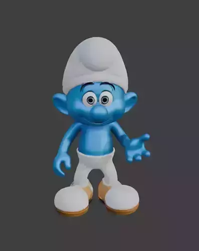 Smurf Character Game-Ready Stylized 3D Model with PBR Textures Low-poly 3D model