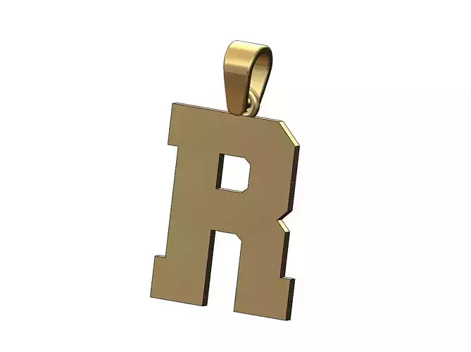 R varsity letter sports letterman jersey pendant charm