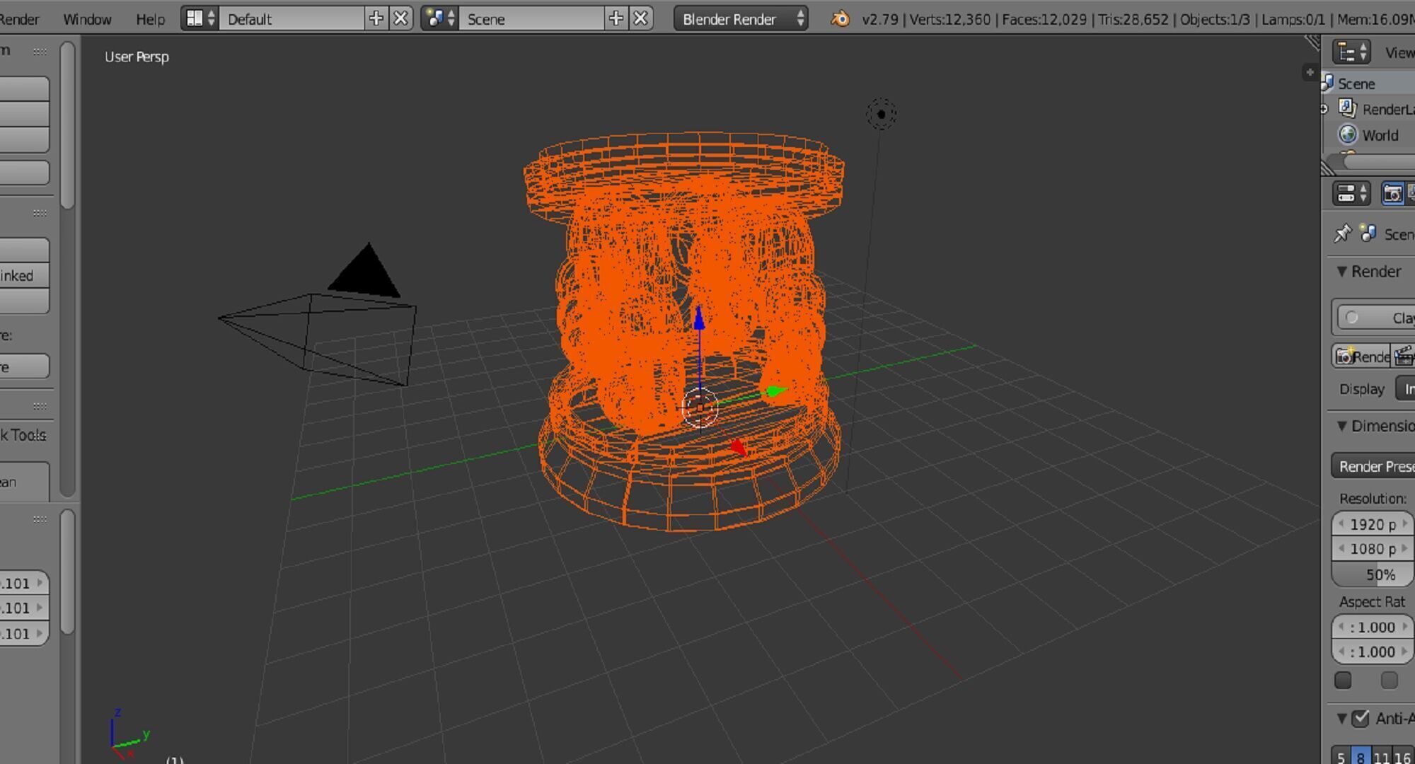 pedestal statue base original art design 3D model_5