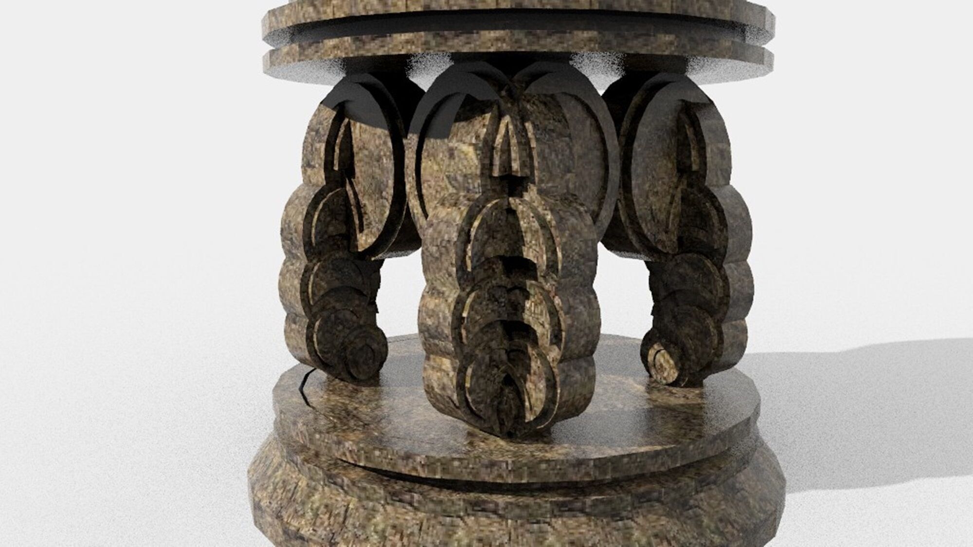 pedestal statue base original art design 3D model_1