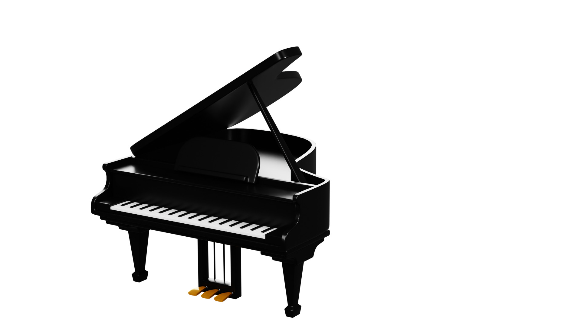 3D Grand Piano 3D model_4