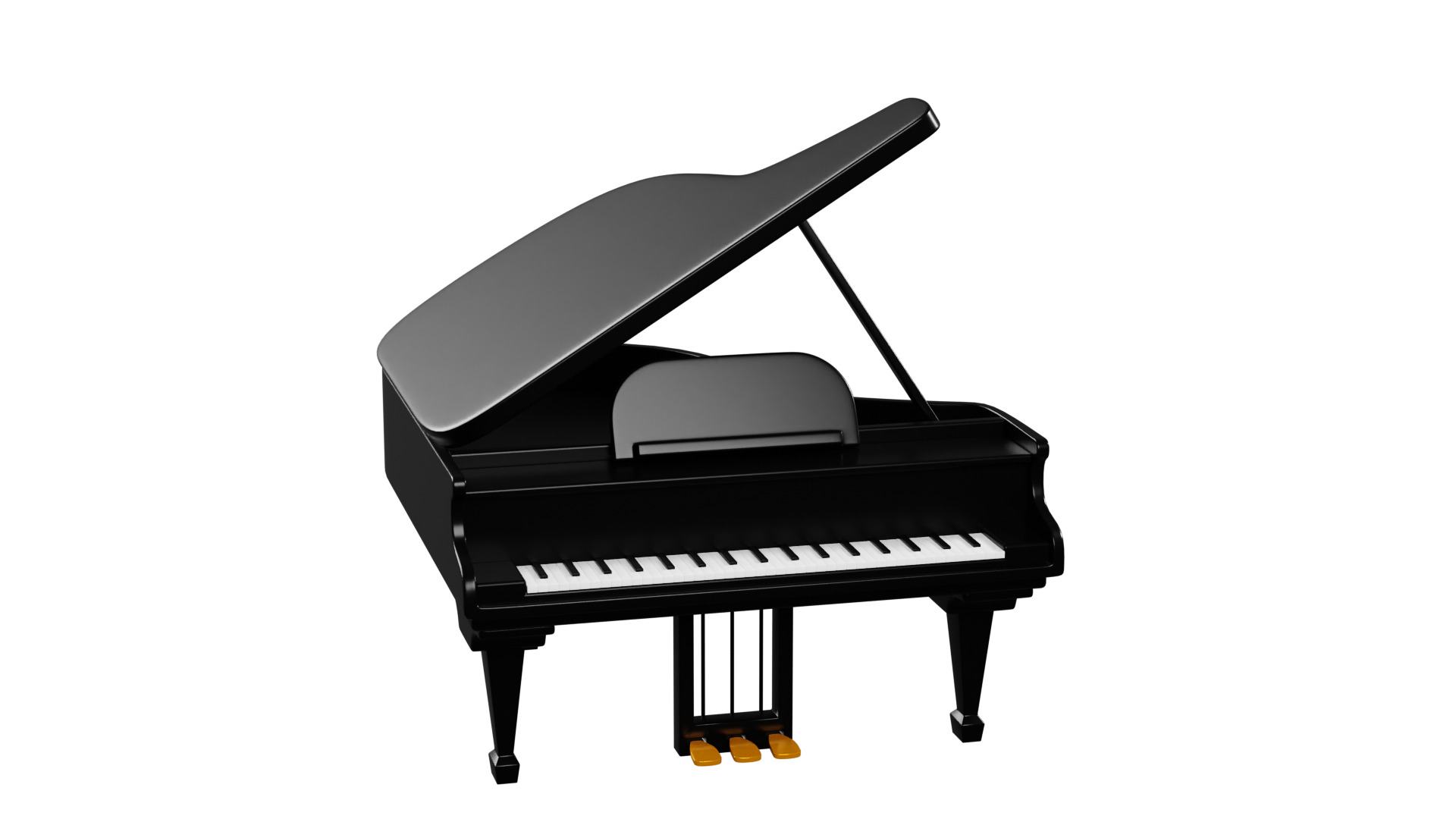 3D Grand Piano 3D model_1