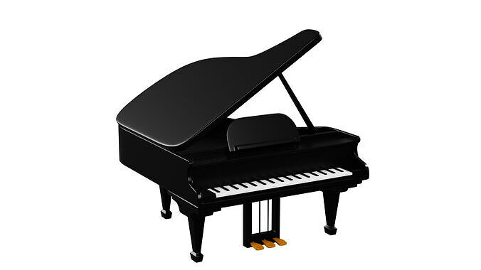 3D Grand Piano 3D model