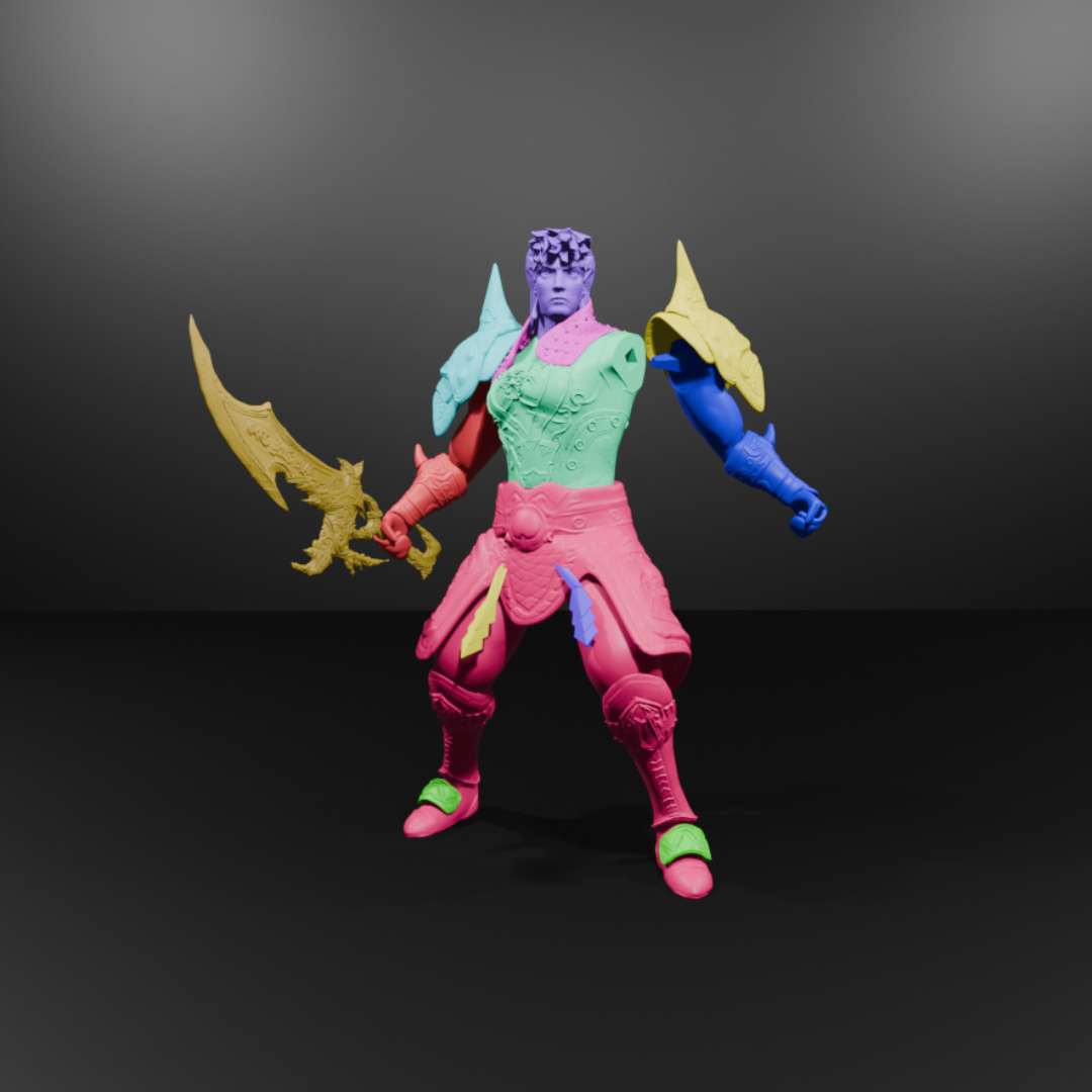 Metin2 3D Print Warrior Devils Horn Armour and Rune Sword 3D print model_9