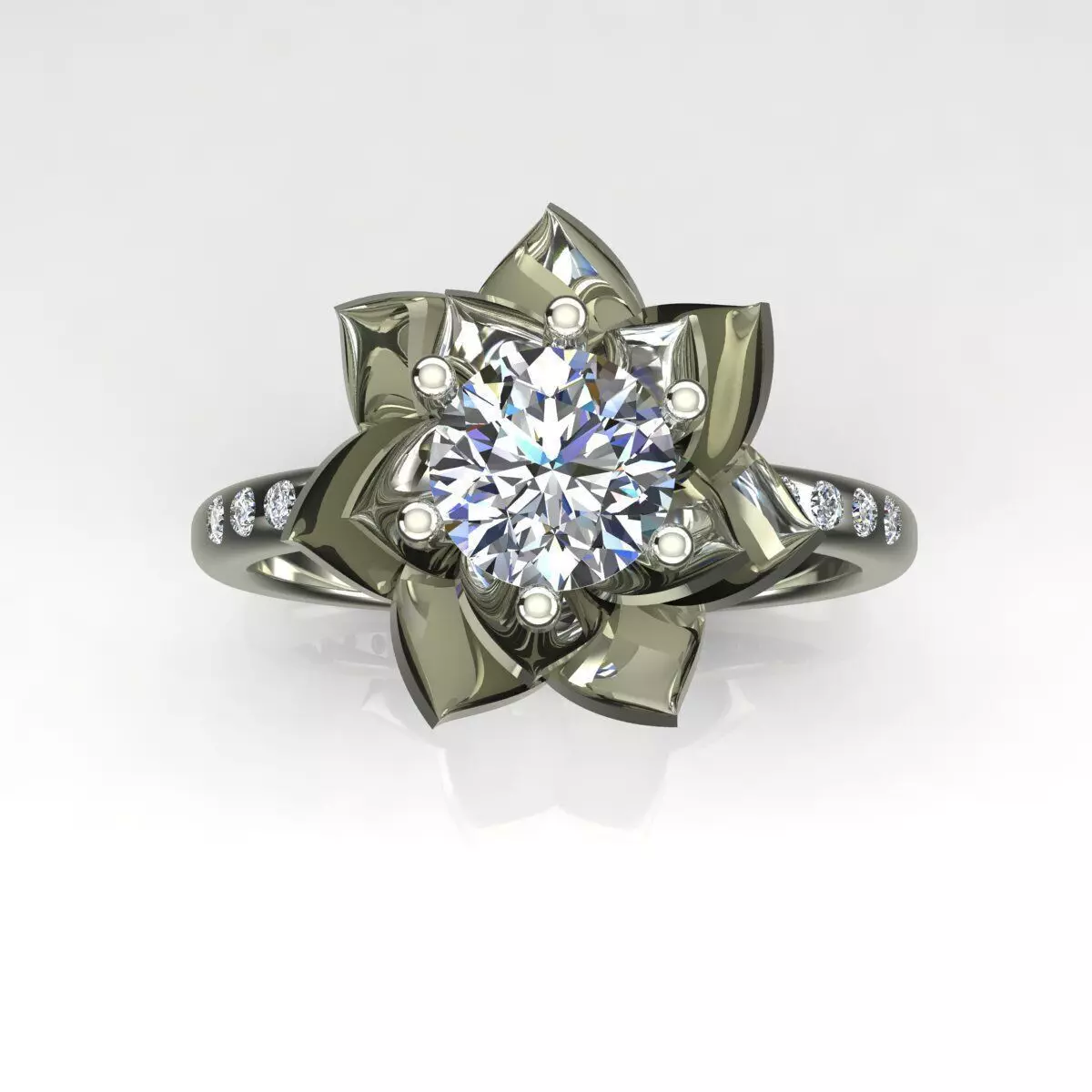 Solitaire Ring 3D print model_0