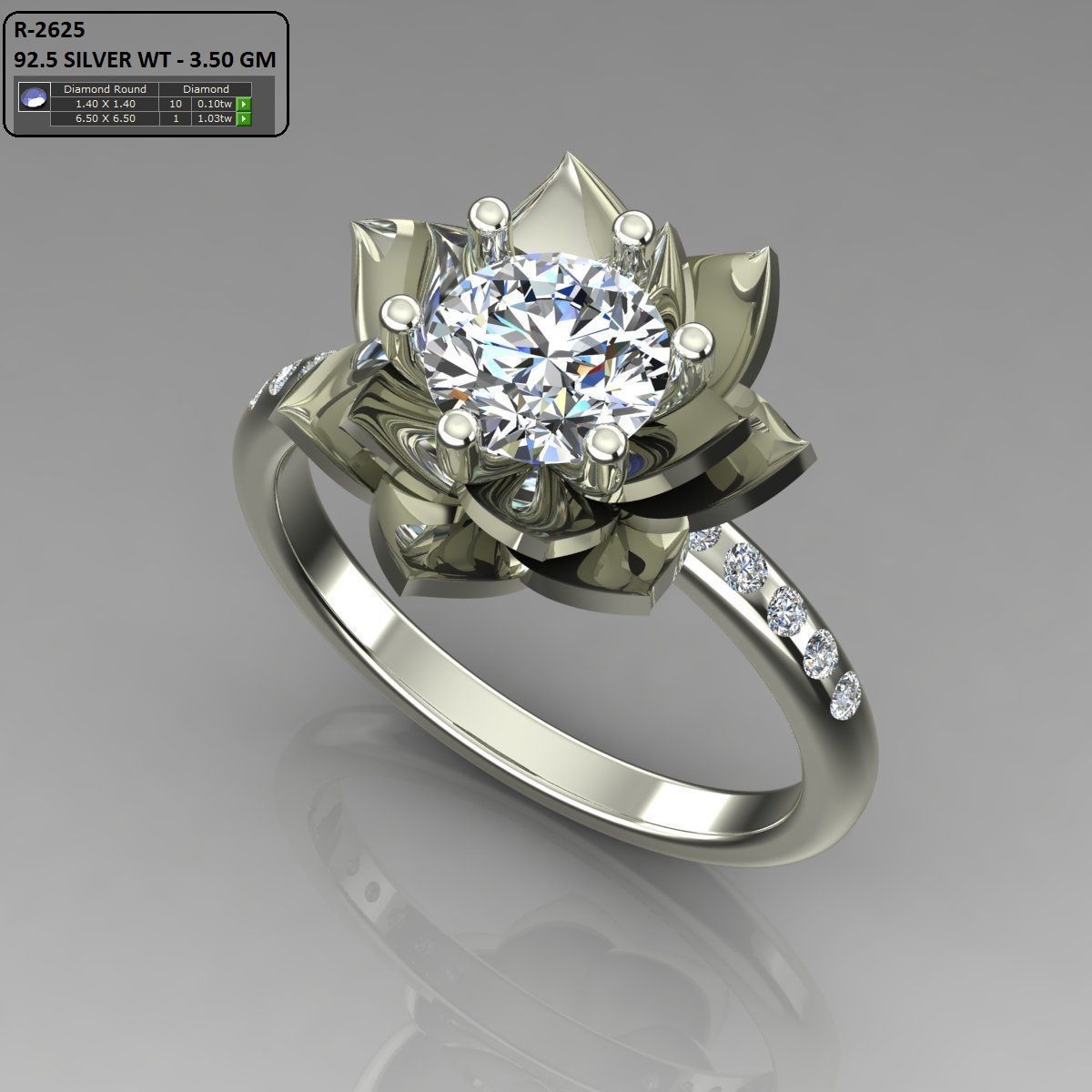 Solitaire Ring 3D print model_1