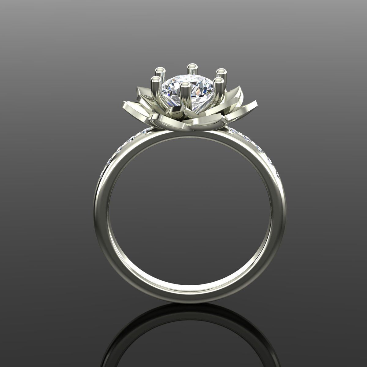 Solitaire Ring 3D print model_2