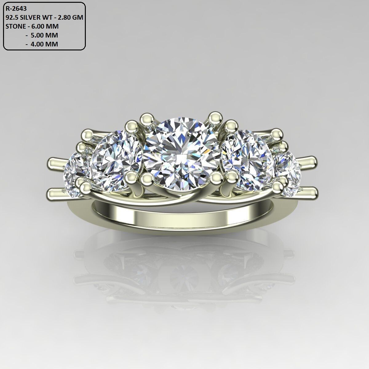 Solitaire Ring 3D print model_2