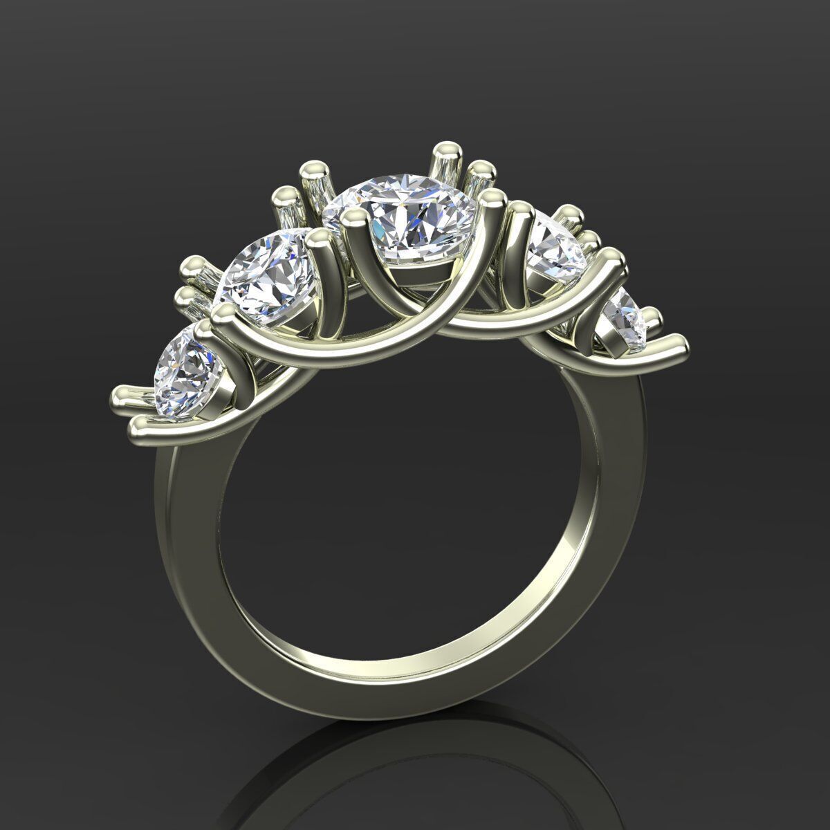 Solitaire Ring 3D print model_1